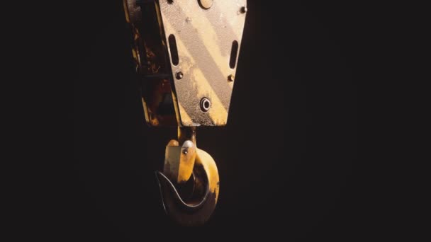 旧式起重金属吊钩 — 图库视频影像