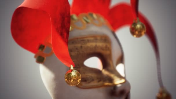 Venetianska karnevalsmasker med guld — Stockvideo