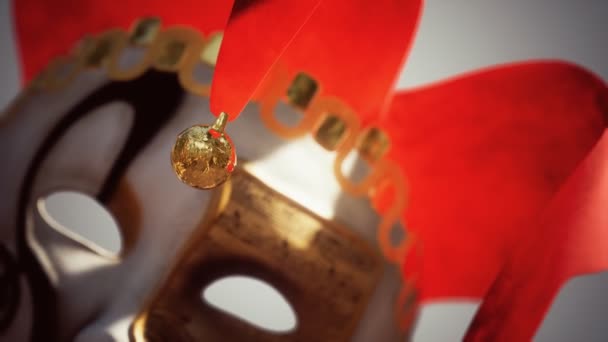Benátské karnevalové masky se zlatem — Stock video