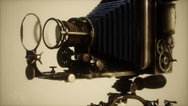 Antique Old foto retro Camera — Vídeo de Stock