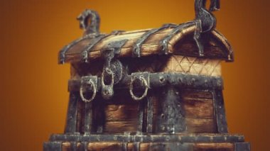 Metal Tokalı Kapalı Tahta Hazine Sandığı
