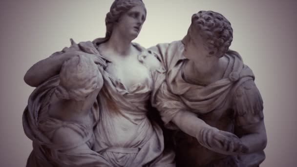 Аррія і Поет - старовинна статуя — стокове відео
