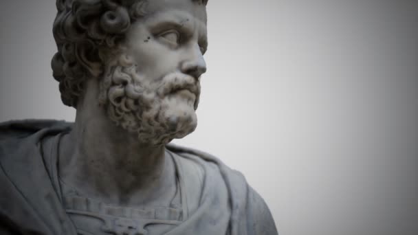 Estatua de mármol antiguo aníbal — Vídeos de Stock