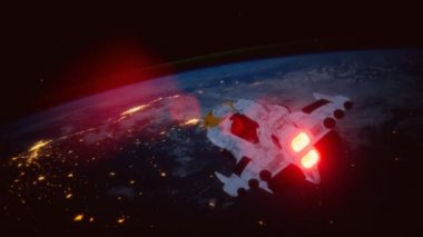 Dünya yörüngesindeki büyük uzay gemisi. NASA tarafından desteklenen elementler