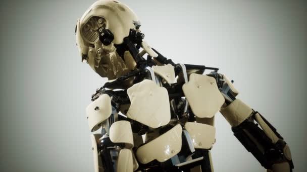Sexy robot androide mujer cyborg — Vídeos de Stock
