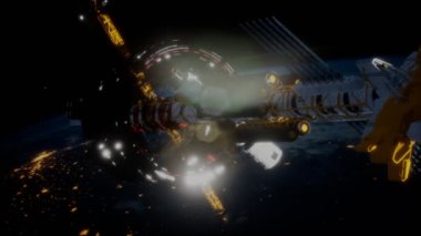 Dünya yörüngesindeki büyük uzay gemisi. NASA tarafından desteklenen elementler