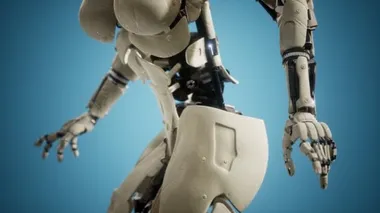 Bilimkurgu-robot kadın animasyonu geleceğin dijital dünyasında