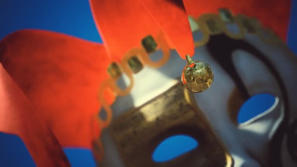 Máscaras de carnaval venezianas com ouro — Vídeo de Stock