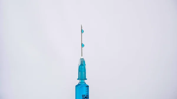 Investigador Científico Médico Que Use Jeringa Vacuna Laboratorio Con Antecedentes — Foto de Stock
