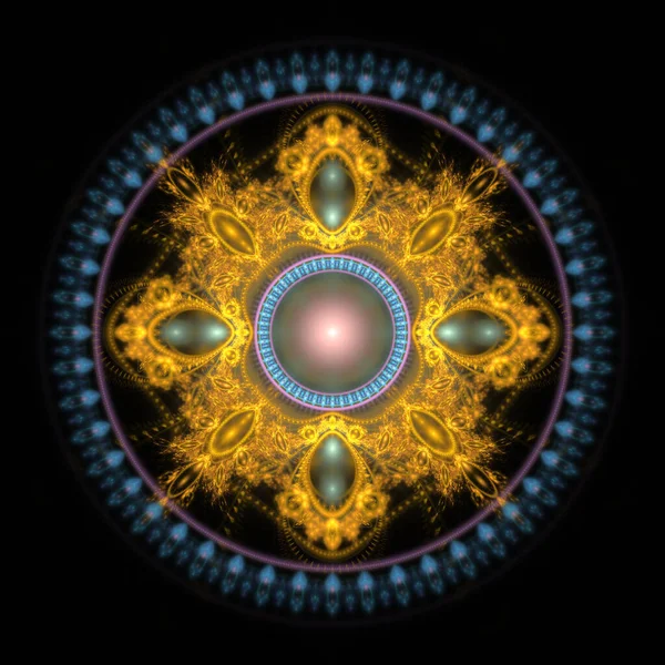 Mandala Fractal Rond Brillant — Photo