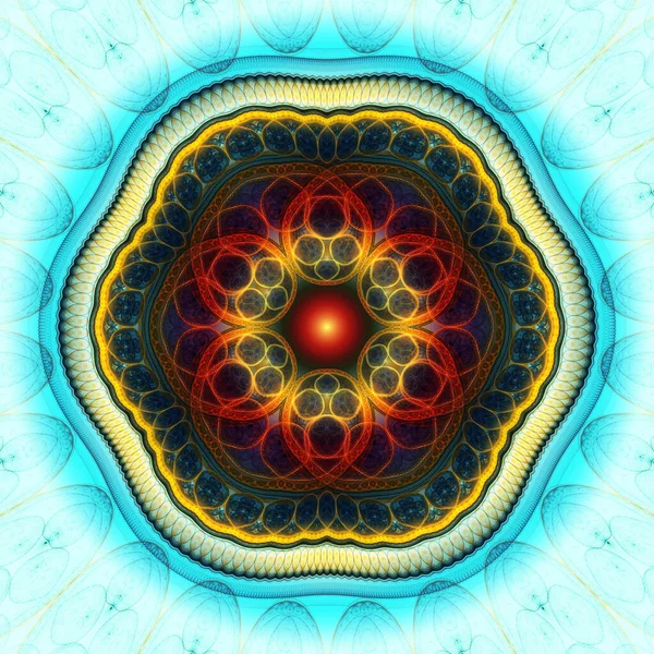 Mandala Harmonique Fractal Coloré — Photo