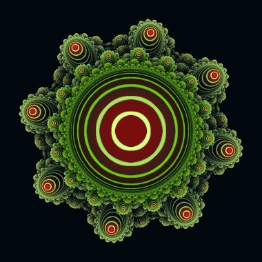 Fraktal yeşil canlı süs