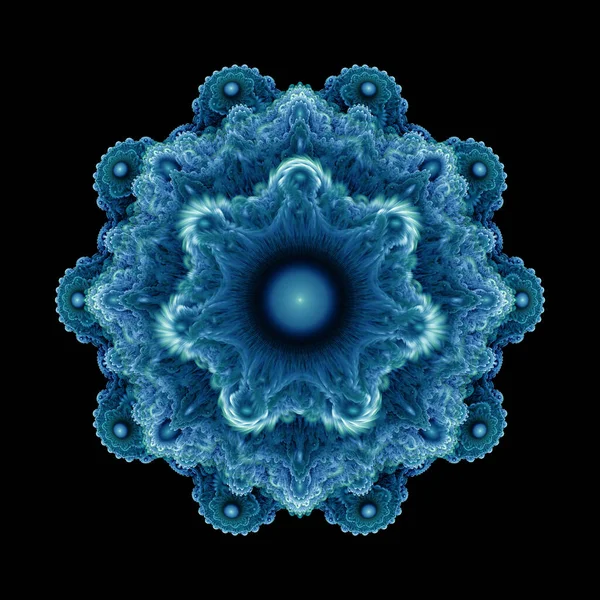 Fractal Fantaisie Ornement Bleu — Photo