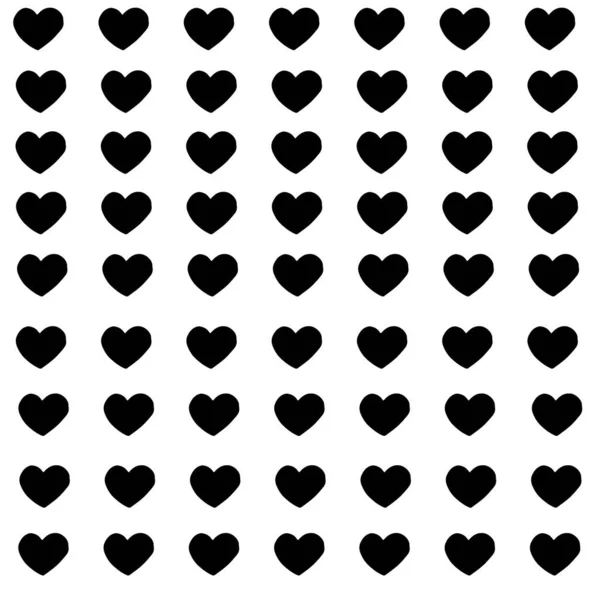 Silhouettes of black hearts on an isolated white background. — Stock Vector