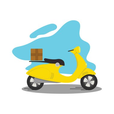 Ev ve ofis teslimatı için sarı scooter..