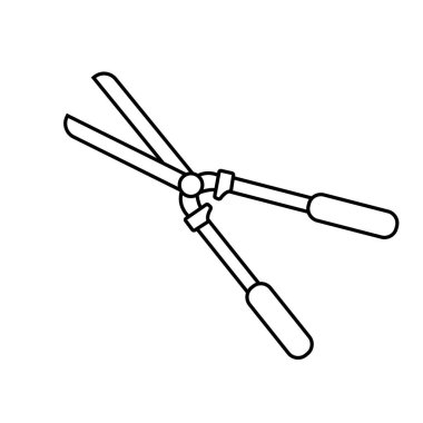 Beyaz arka planda bir bahçe için makas vektör silueti. Tarım ve bitki ve sebze bakımı için..