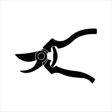 Beyaz arka planda bir bahçe için secateurs vektör silueti.