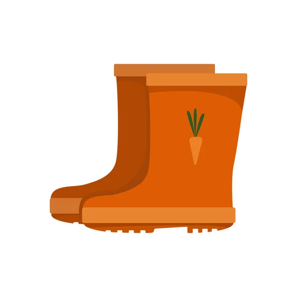 Vektorová silueta gumových bot pro zahradu na bílém pozadí — Stockový vektor