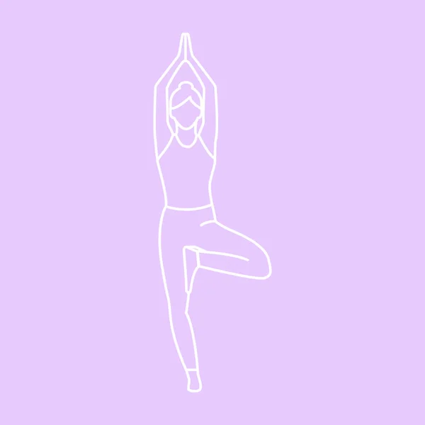 Sport Illustration flachen Stil, niedlichen robusten Mädchen Yoga auf einem isolierten weißen Hintergrund zu tun. Macht Fitness-Übungen, Sport-Workouts in verschiedenen Posen. — Stockvektor
