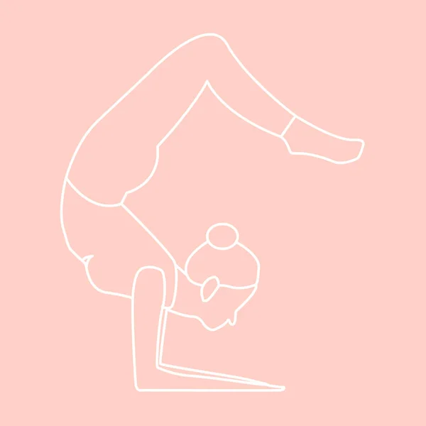 Sport Illustration flachen Stil, niedlichen robusten Mädchen Yoga auf einem isolierten weißen Hintergrund zu tun. Macht Fitness-Übungen, Sport-Workouts in verschiedenen Posen. — Stockvektor