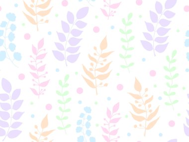 Yapraklı vektörsüz botanik desen