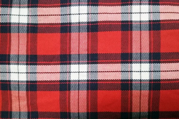 Czerwona Krata Tekstylna Bawełna Koszula Obrus Lub Tkanina Piknikowa Geometryczna — Zdjęcie stockowe