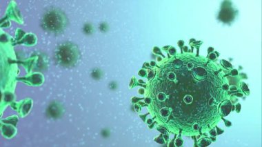Coronavirus 2019-nCov romanı Coronavirus konsepti Asya gribi salgını ve koronavirüs gribi salgını için sorumludur. Mikroskop virüsü yaklaşıyor. 3d oluşturma.