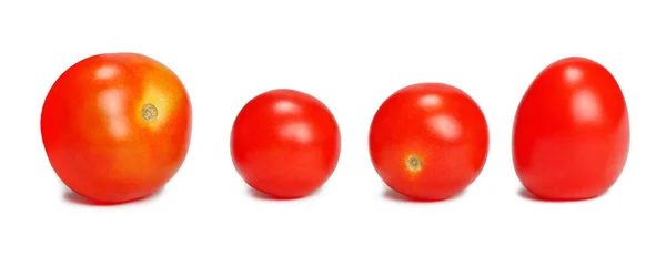 Tomates Rouges Tranchées Isolées Sur Fond Blanc — Photo