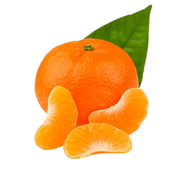 Tangerines Slice Isolated White Background — Stock Photo, Image