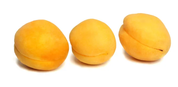 Yellow Apricots Isolated White Background — Stock Photo, Image