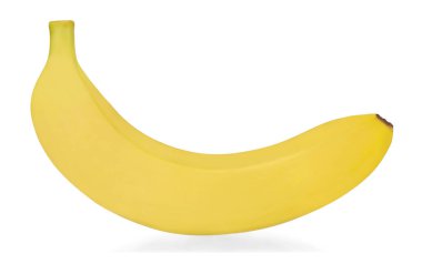 Beyaz arkaplanda izole edilmiş bir muz