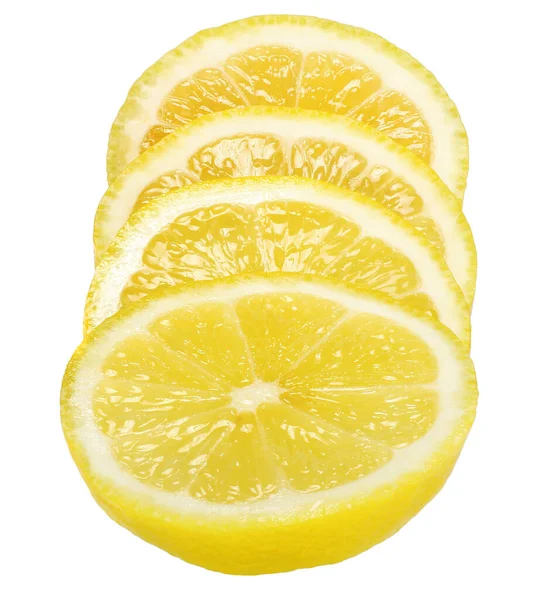 Citron Tranché Isolé Sur Fond Blanc — Photo