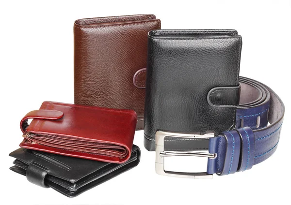 Wallet Belt Mens Isolated White Background — Stock Photo, Image