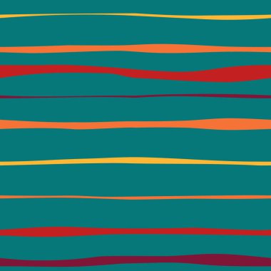 Kusursuz düzensiz çizgili desen. Renkli yatay çizgiler arkaplanı. 