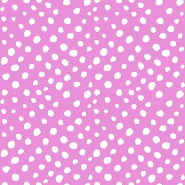 Pembe ve beyaz el benekli, pürüzsüz desen. Vektör çocuklar giysi, tekstil ve kumaş için pastel izler. EPS10