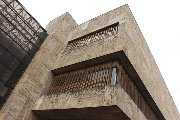 corner view of modern architecture of a library