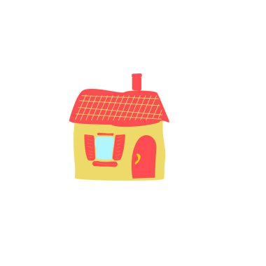 Çizgi film evi. Modern tarzda yeni aile çizgi filmi evi.