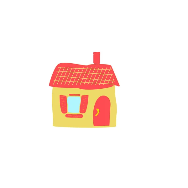 漫画の住宅ホーム。現代的なスタイルの新しい家族の漫画の家 — ストックベクタ