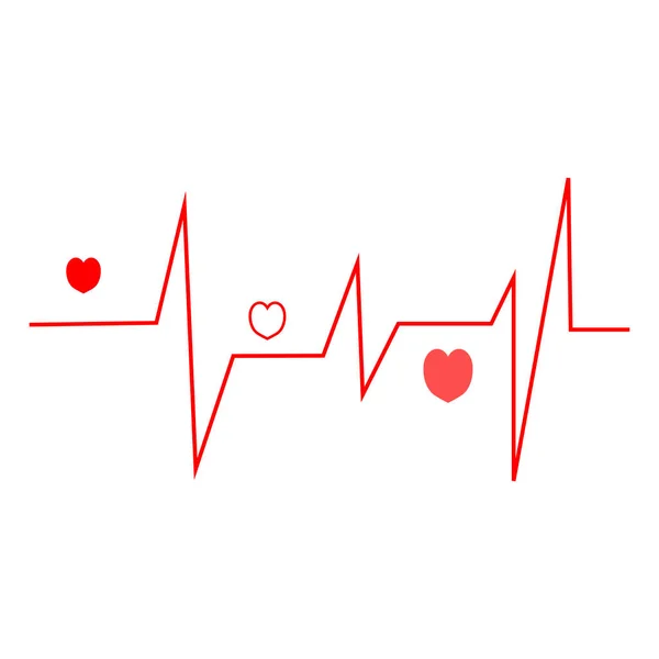 Puls mit Herzschlag lineares Symbol. Modernes Rahmenkonzept für Gesundheit und Medizin — Stockvektor