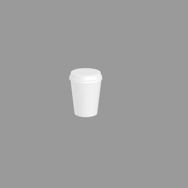 白色的纸杯在透明的背景上隔离.外卖酒器 — 图库矢量图片