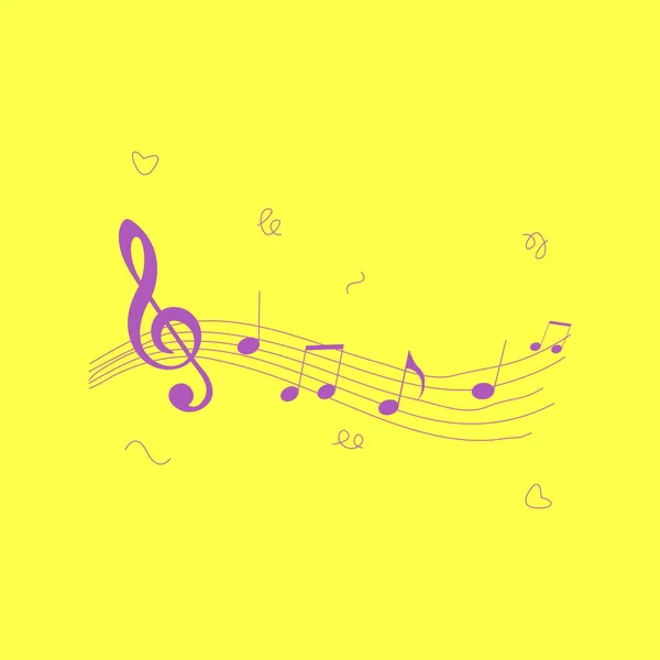 Notes de musique motif de signe vectoriel. Notes sonores disco — Image vectorielle