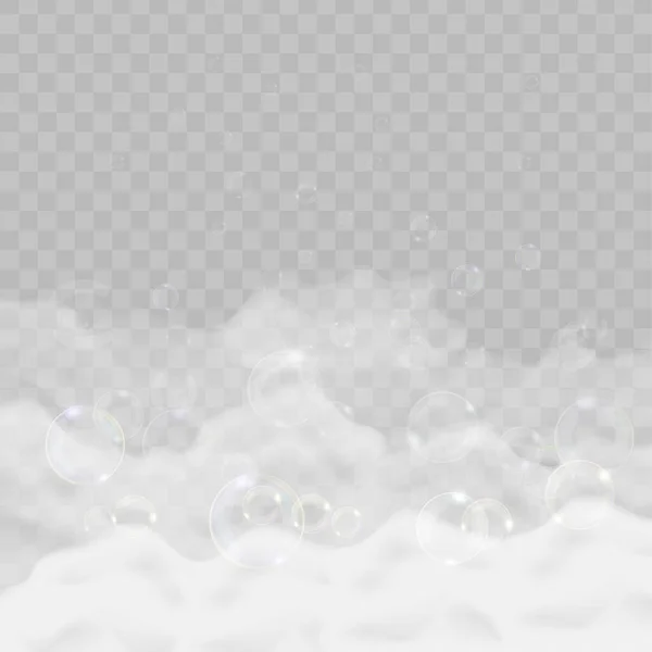 Şeffaf arkaplanda baloncuklu sabun köpüğü
