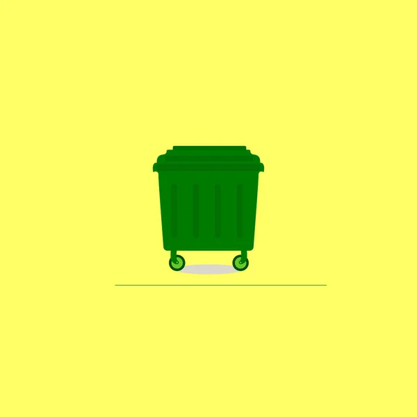 Contenedores planos para basura.Ilustración de botes de basura callejeros — Vector de stock