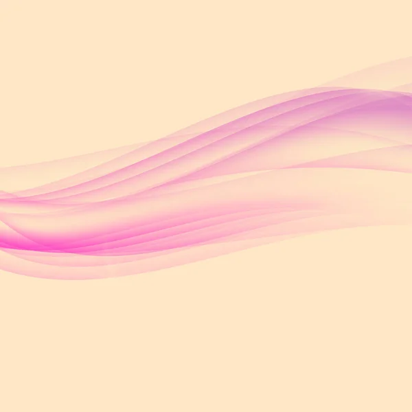 Fondo abstracto con líneas onduladas violetas. Fumar líneas onduladas — Vector de stock