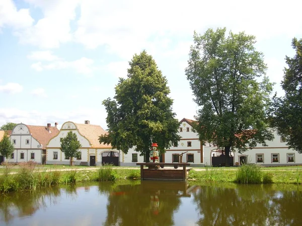 Typické Domy Století Holasovice Unesco Jižních Čechách — Stock fotografie