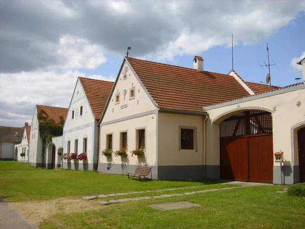 Casas Típicas Holasovice Século Xviii Unesco Sul Boêmia — Fotografia de Stock