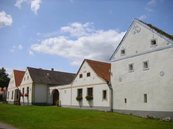 Casas Típicas Del Siglo Xviii Holasovice Unesco Sur Bohemia — Foto de Stock