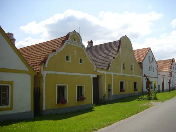 Casas Típicas Holasovice Século Xviii Unesco Sul Boêmia — Fotografia de Stock