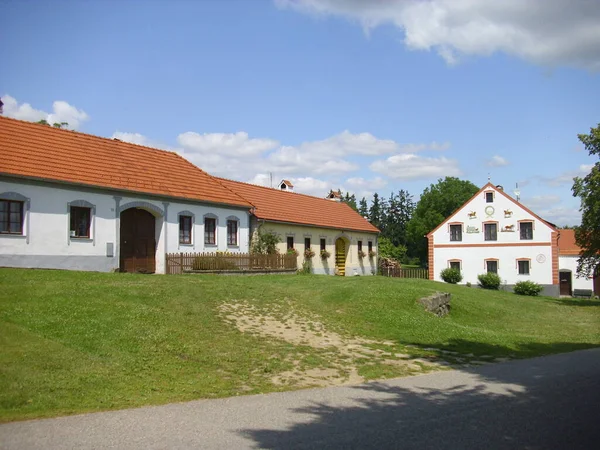 Tipikus Házak Századból Holasovice Unesco Dél Csehországban — Stock Fotó