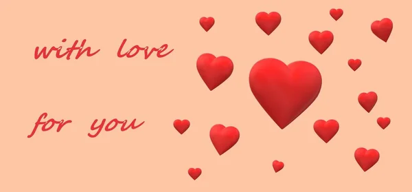 Cartão Valentine Com Coração — Fotografia de Stock